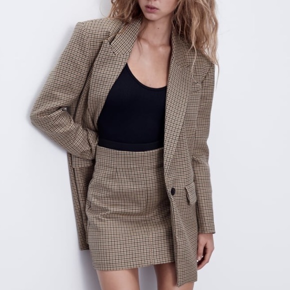 Zara Other - Zara 2 pieces plaid blazer and mini skirt set